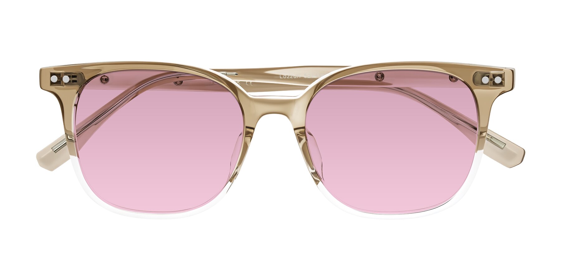 Folded Front of Lozzuri in Gradient Champagne with Light Wine Tinted Lenses
