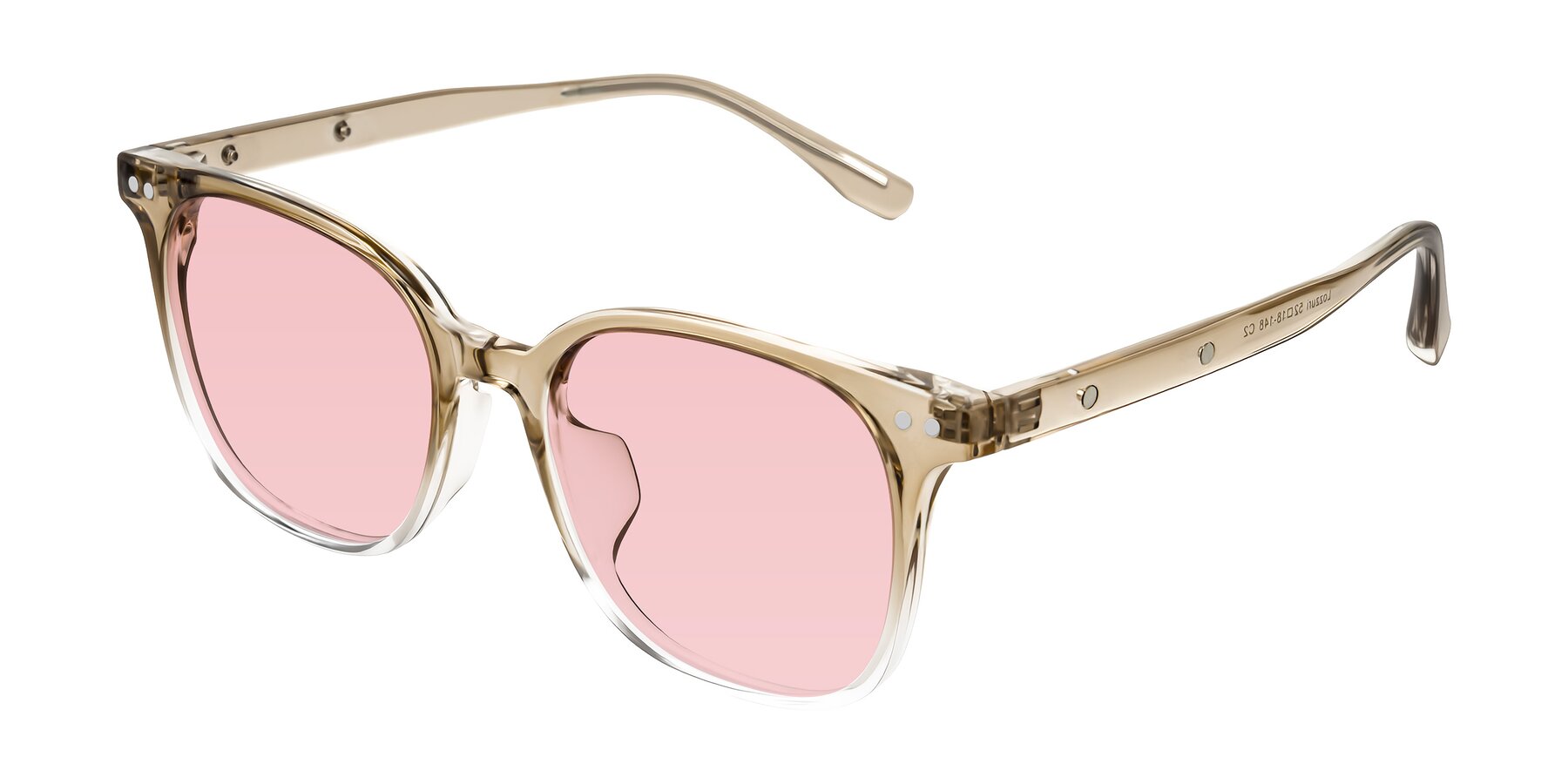 Angle of Lozzuri in Gradient Champagne with Light Garnet Tinted Lenses