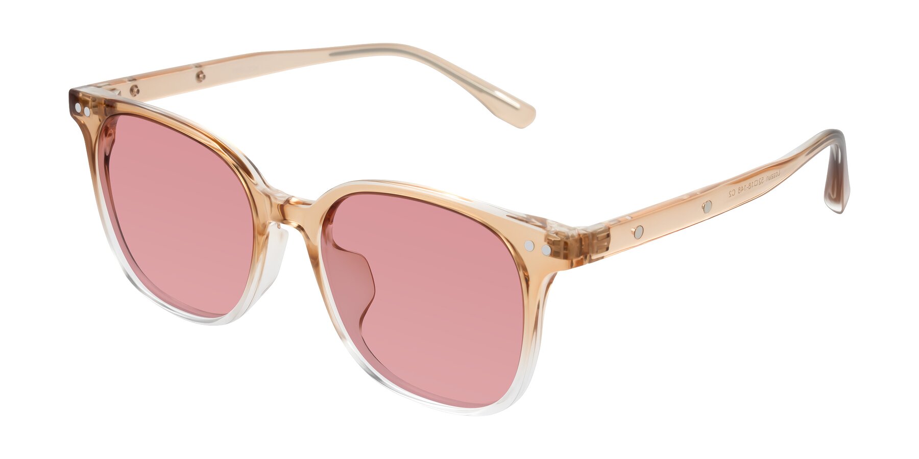 Angle of Lozzuri in Gradient Champagne with Medium Garnet Tinted Lenses