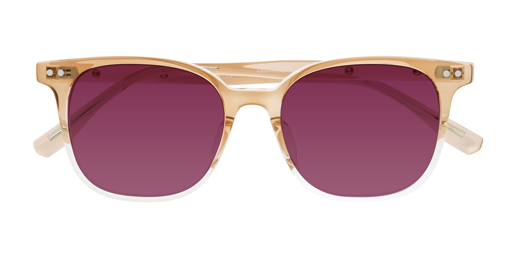 Folded Front of Lozzuri in Gradient Champagne with Wine Tinted Lenses