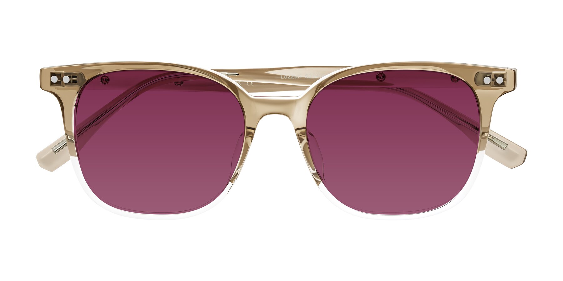 Folded Front of Lozzuri in Gradient Champagne with Wine Tinted Lenses