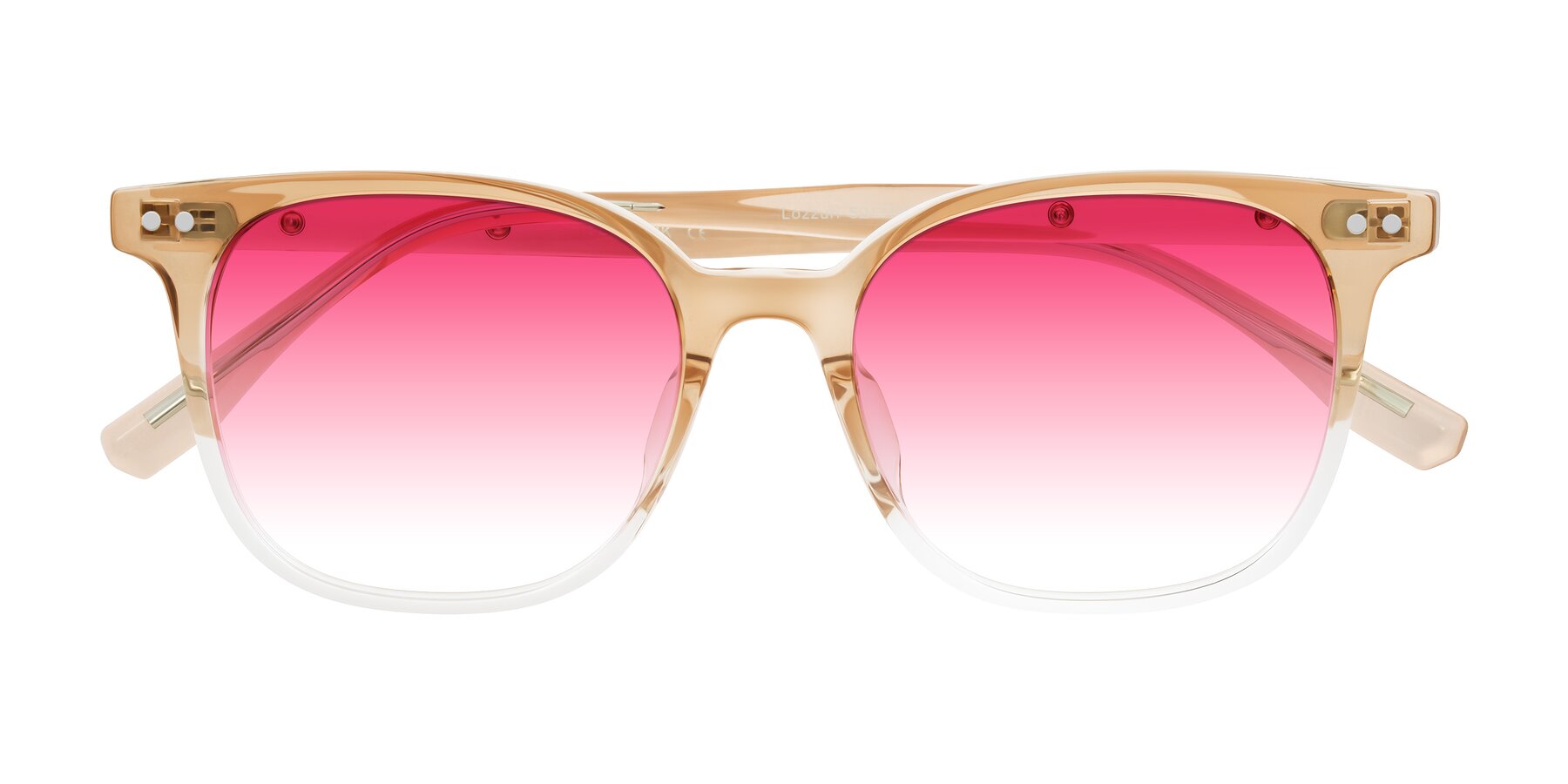 Folded Front of Lozzuri in Gradient Champagne with Pink Gradient Lenses
