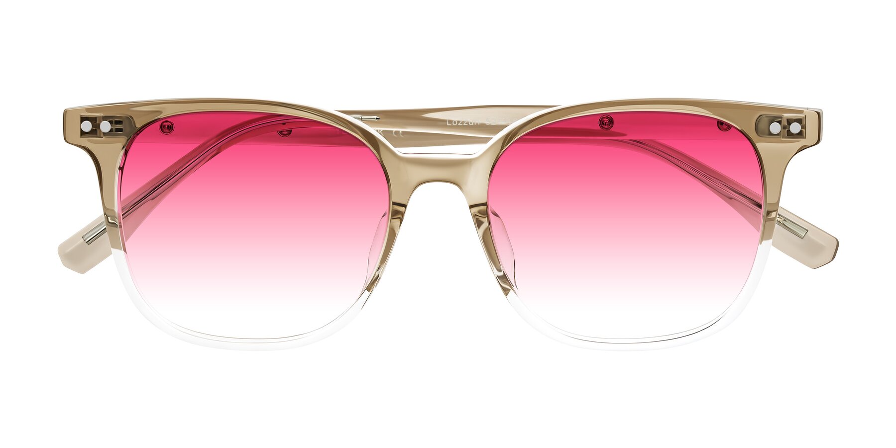 Folded Front of Lozzuri in Gradient Champagne with Pink Gradient Lenses