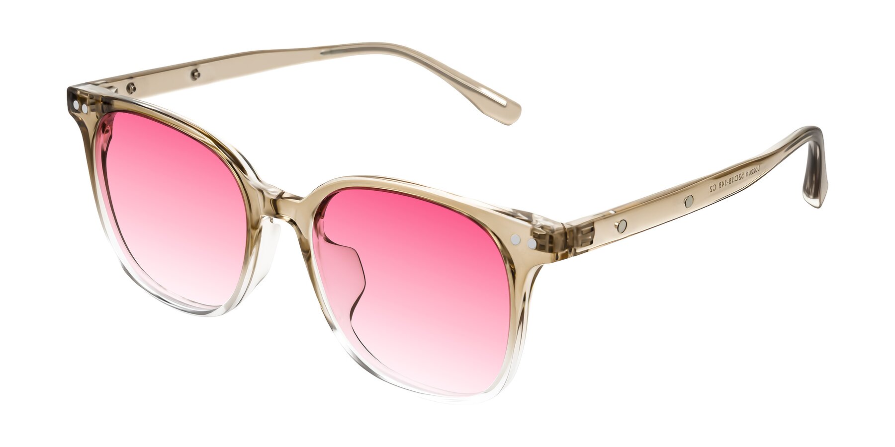 Angle of Lozzuri in Gradient Champagne with Pink Gradient Lenses