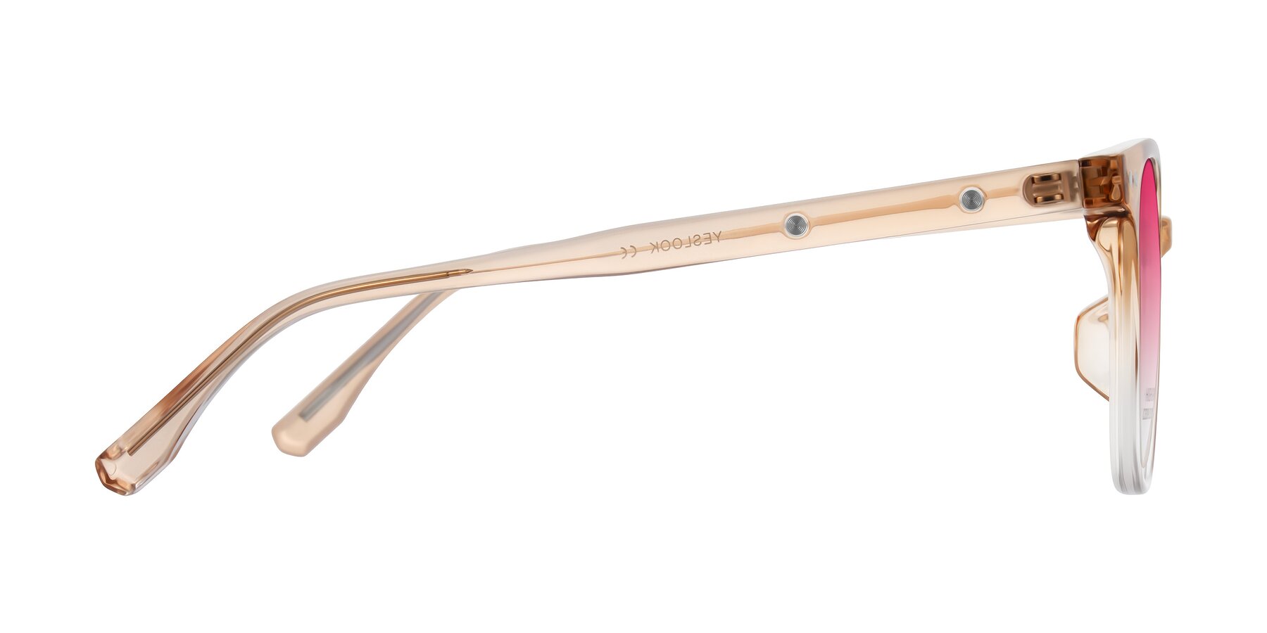 Side of Lozzuri in Gradient Champagne with Pink Gradient Lenses