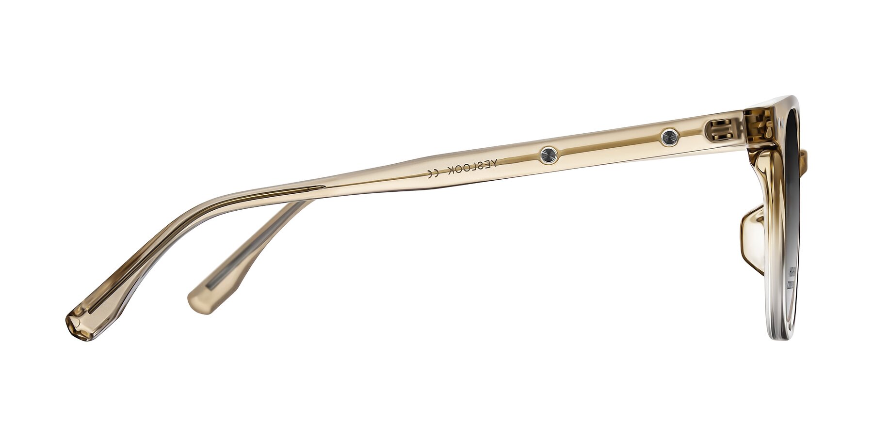 Side of Lozzuri in Gradient Champagne with Gray Gradient Lenses