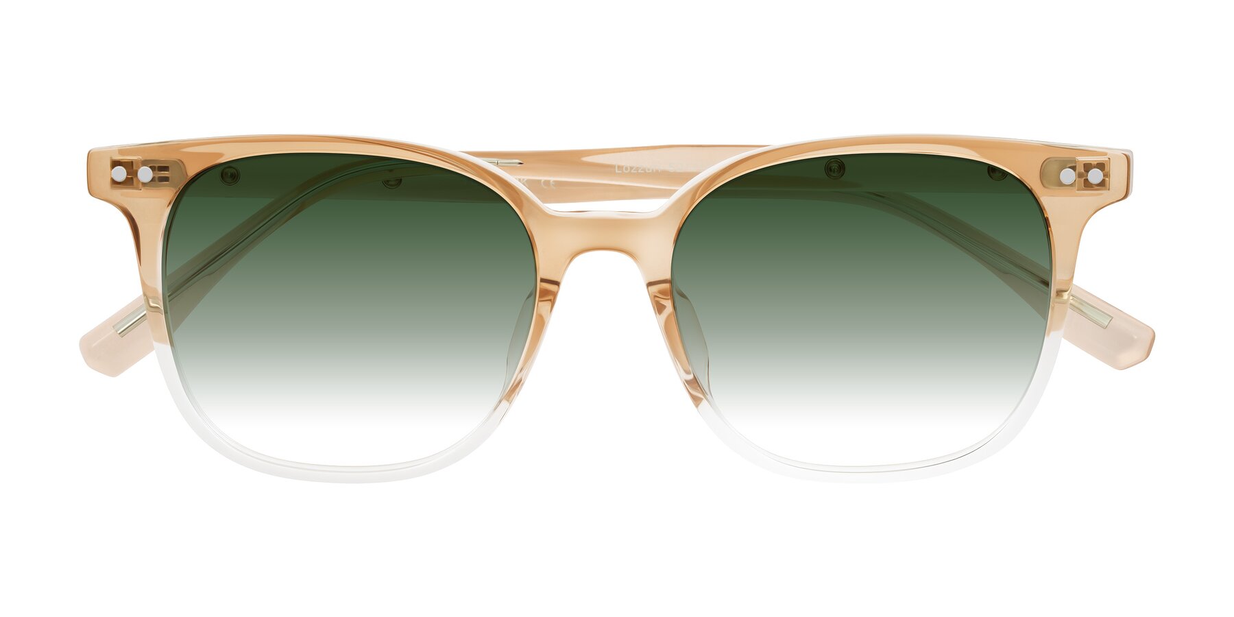 Folded Front of Lozzuri in Gradient Champagne with Green Gradient Lenses