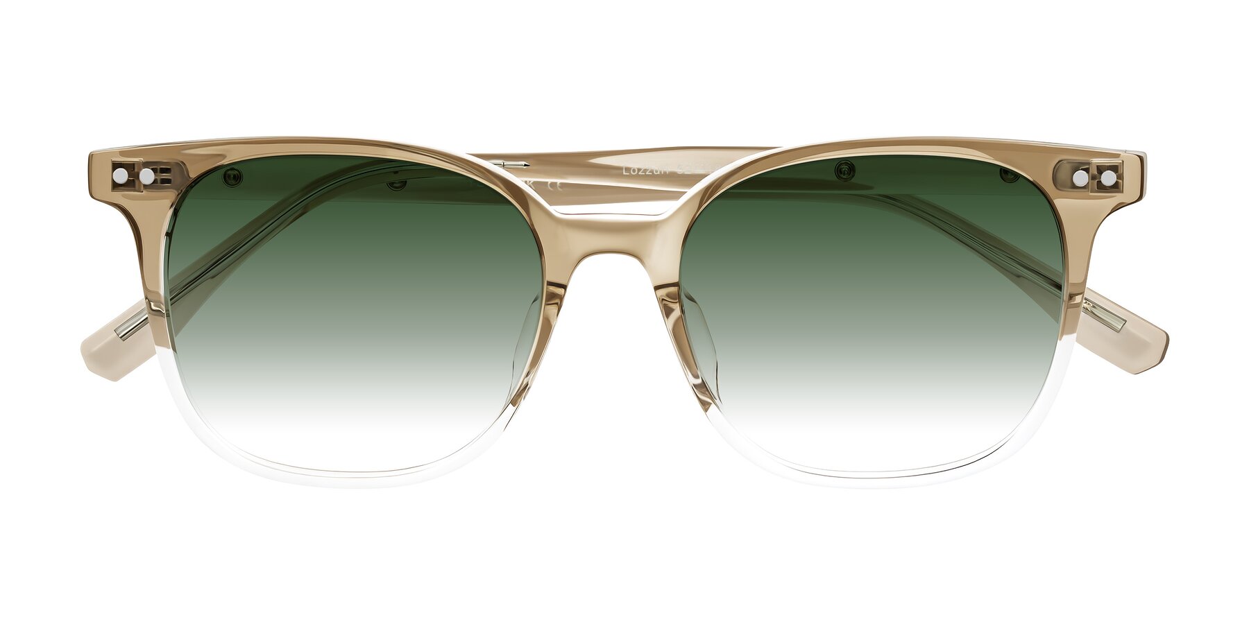 Folded Front of Lozzuri in Gradient Champagne with Green Gradient Lenses