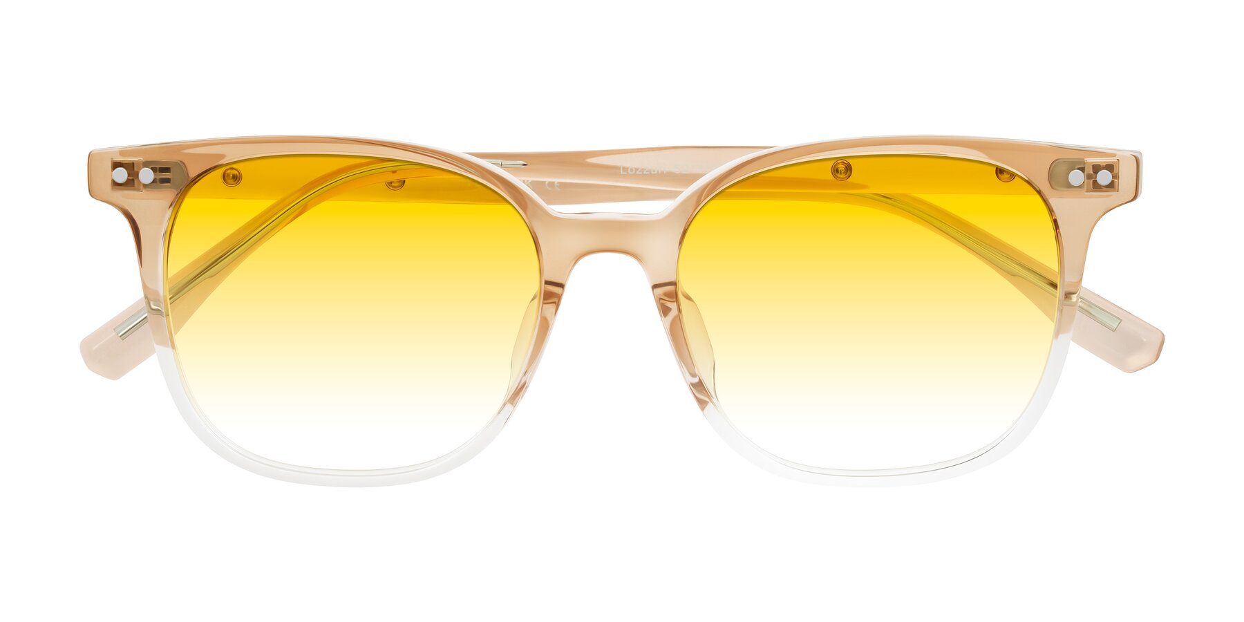 Folded Front of Lozzuri in Gradient Champagne with Yellow Gradient Lenses