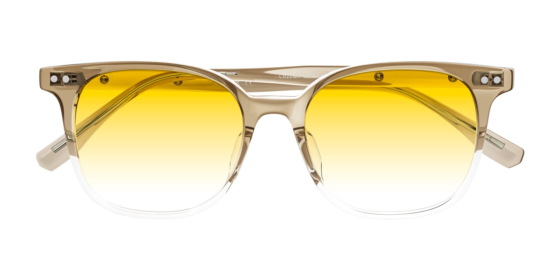 Folded Front of Lozzuri in Gradient Champagne with Yellow Gradient Lenses