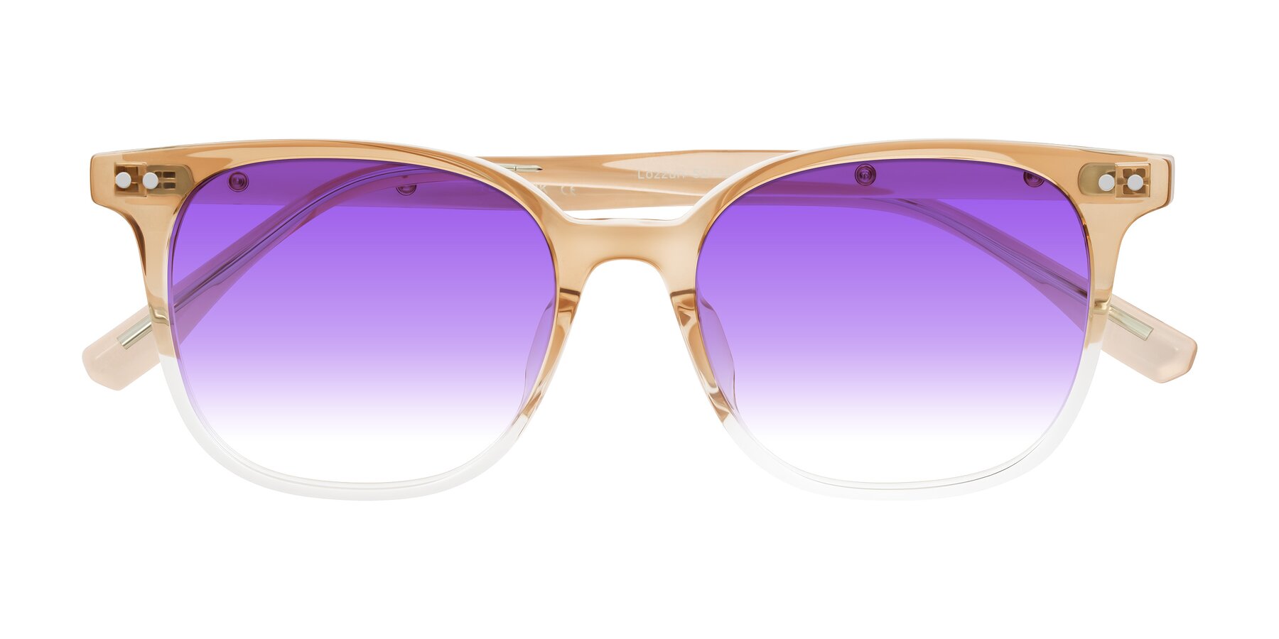 Folded Front of Lozzuri in Gradient Champagne with Purple Gradient Lenses