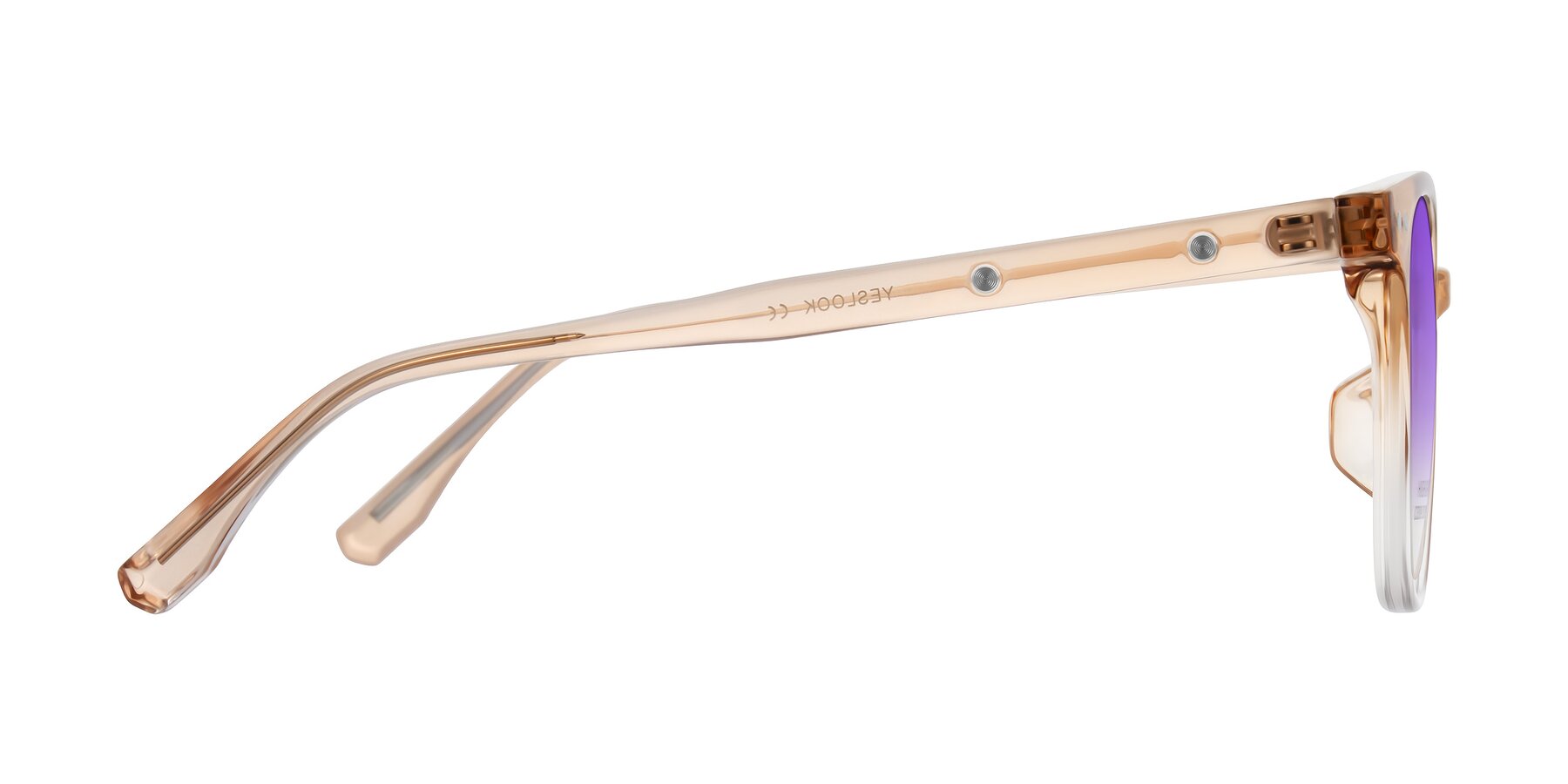 Side of Lozzuri in Gradient Champagne with Purple Gradient Lenses