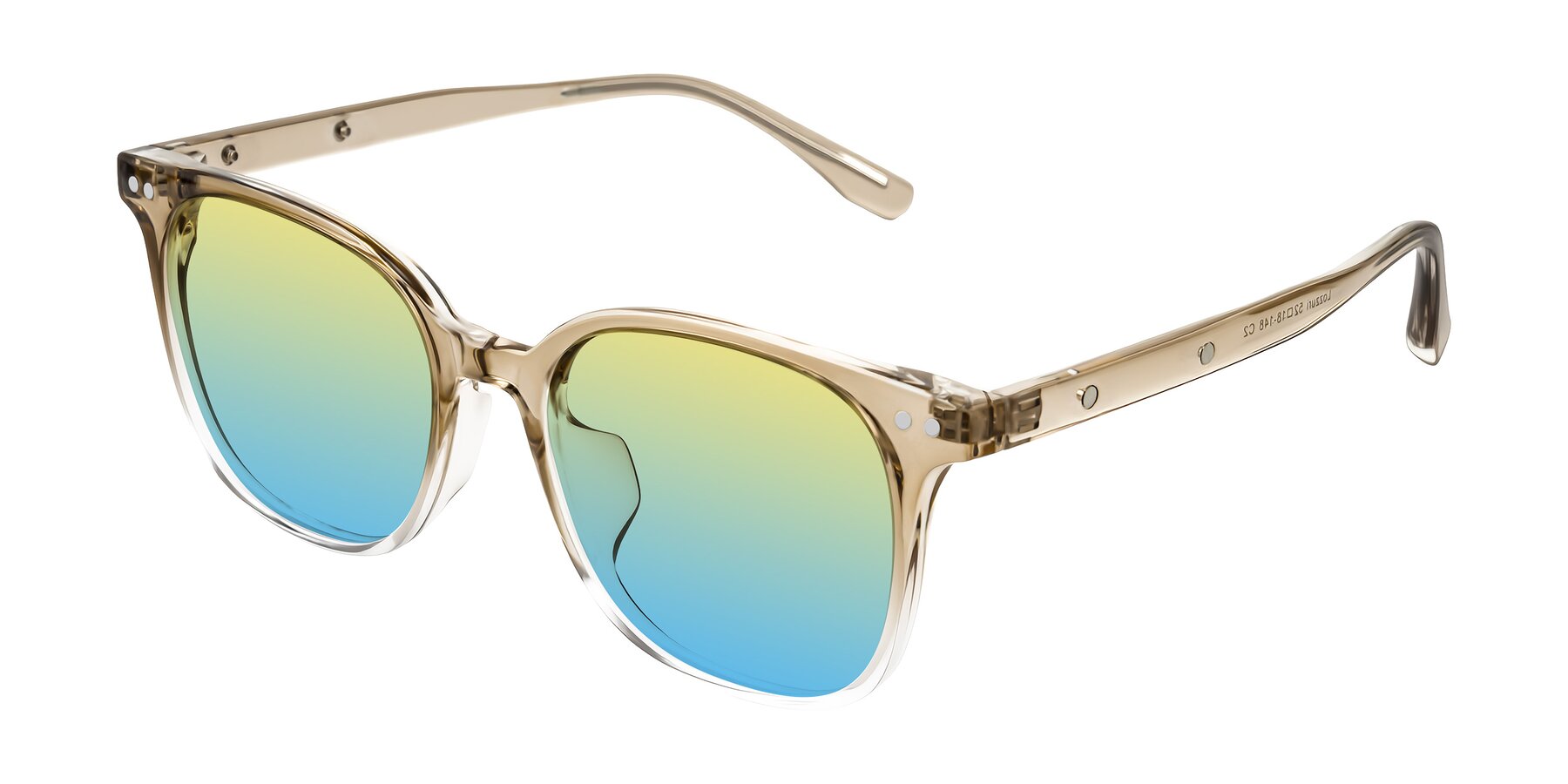 Angle of Lozzuri in Gradient Champagne with Yellow / Blue Gradient Lenses