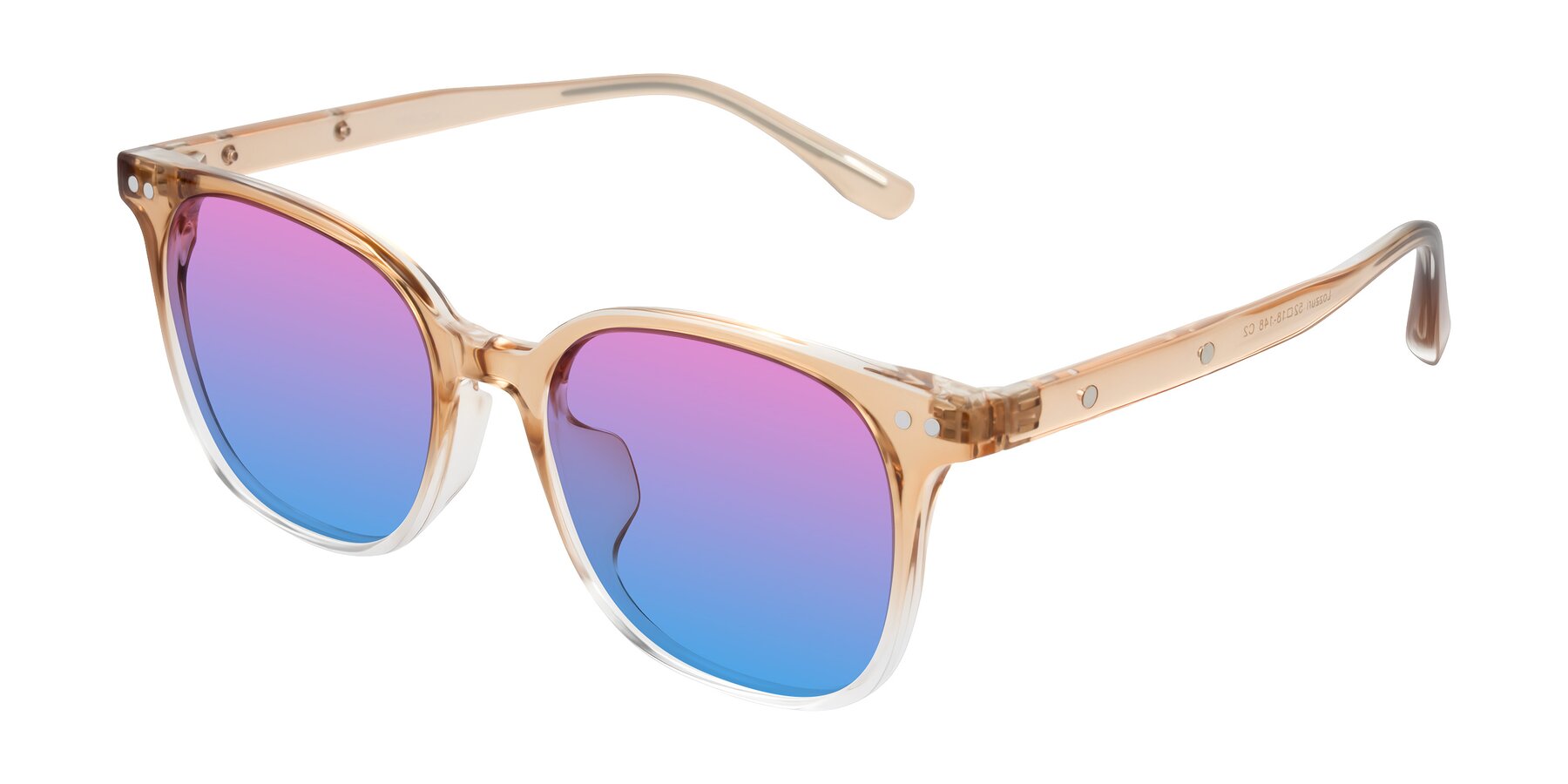 Angle of Lozzuri in Gradient Champagne with Pink / Blue Gradient Lenses