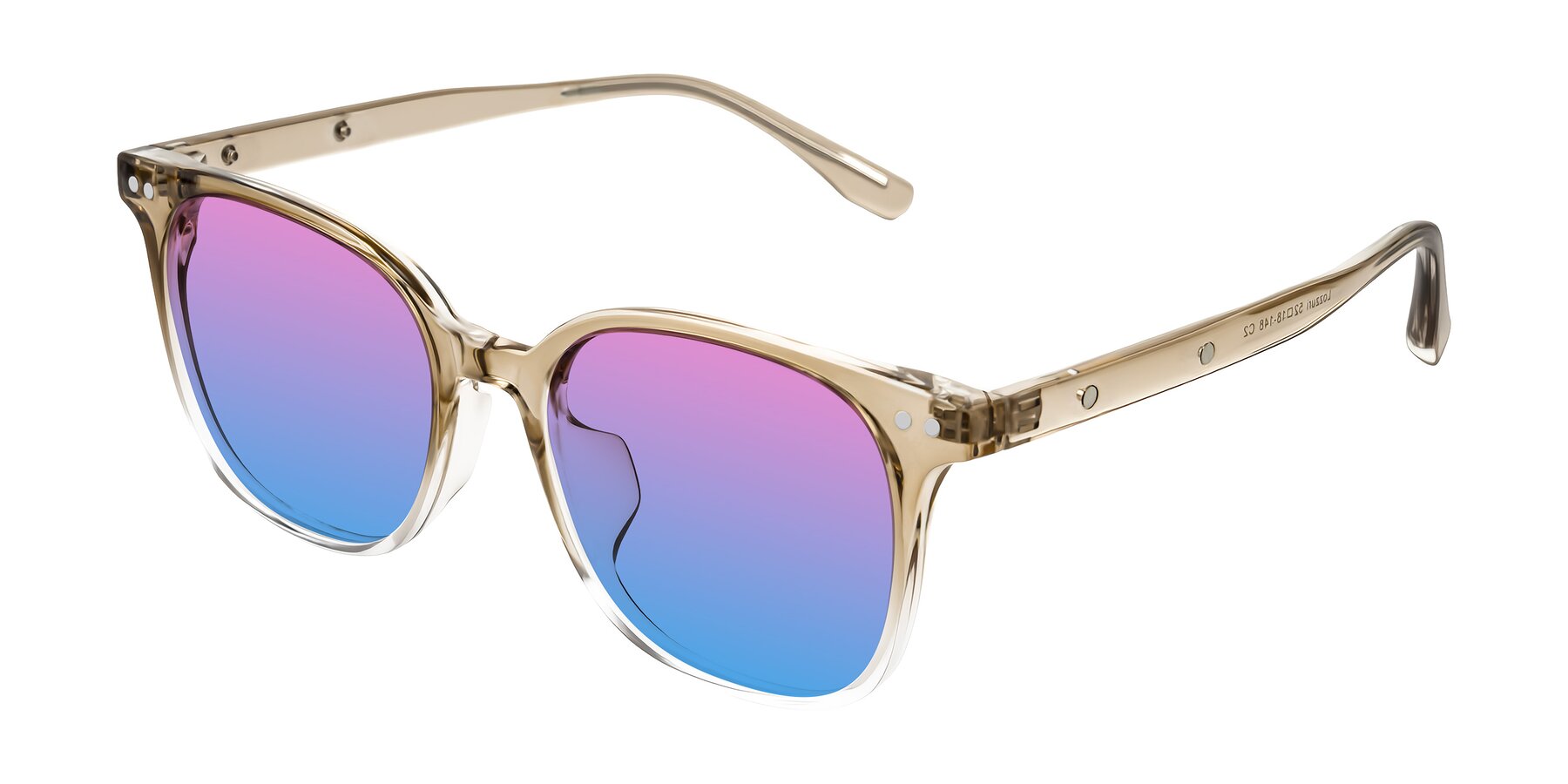 Angle of Lozzuri in Gradient Champagne with Pink / Blue Gradient Lenses