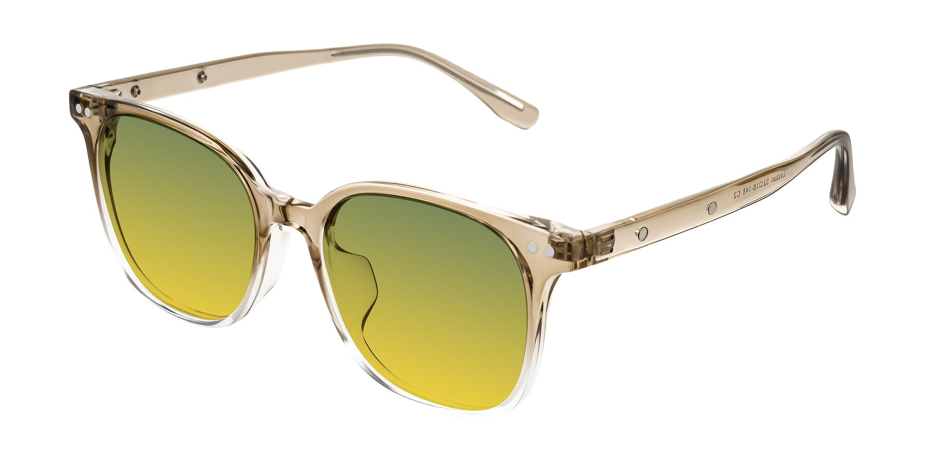 Angle of Lozzuri in Gradient Champagne with Green / Yellow Gradient Lenses