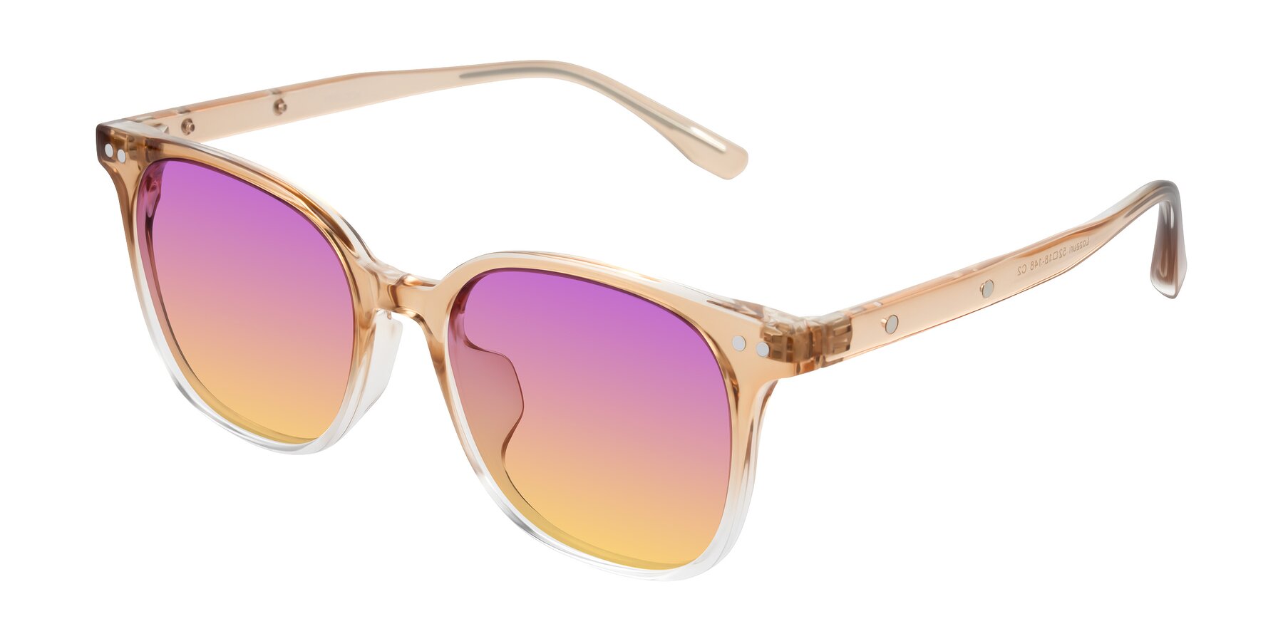 Angle of Lozzuri in Gradient Champagne with Purple / Yellow Gradient Lenses