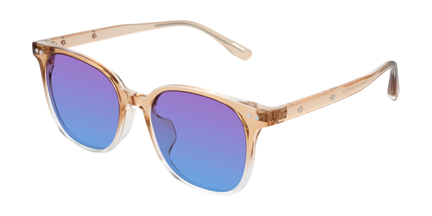 Angle of Lozzuri in Gradient Champagne with Purple / Blue Gradient Lenses
