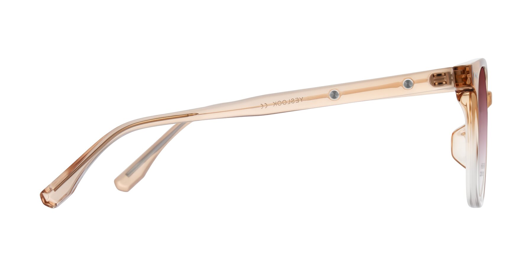 Side of Lozzuri in Gradient Champagne with Garnet Gradient Lenses