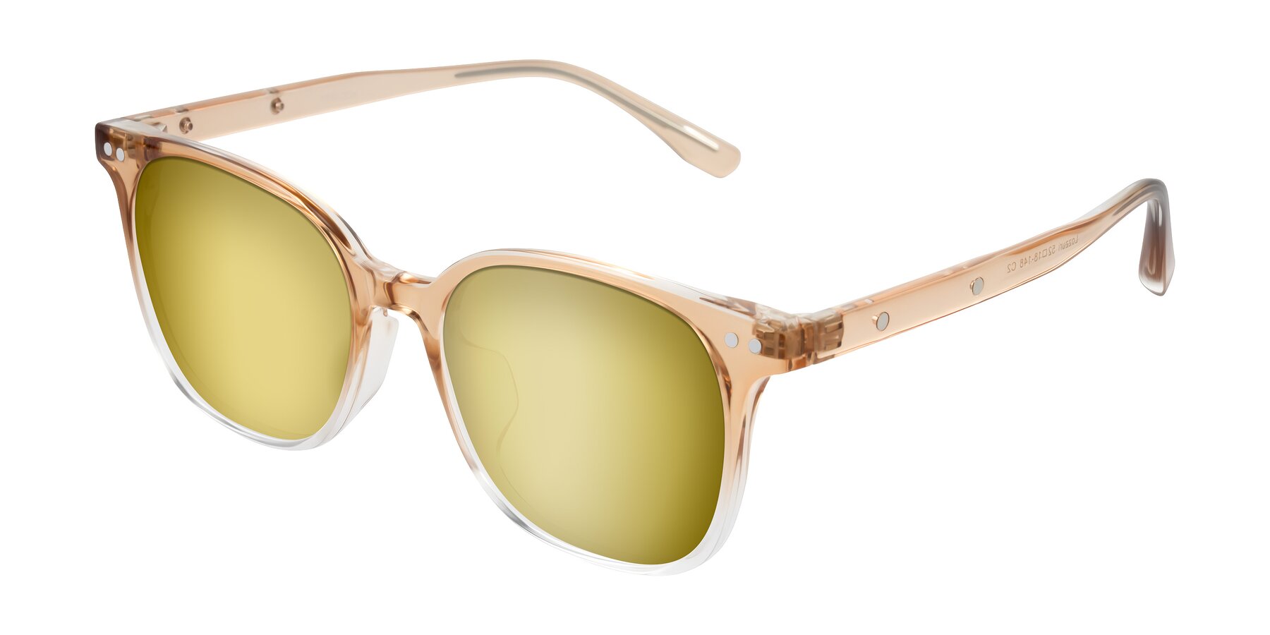 Angle of Lozzuri in Gradient Champagne with Gold Mirrored Lenses
