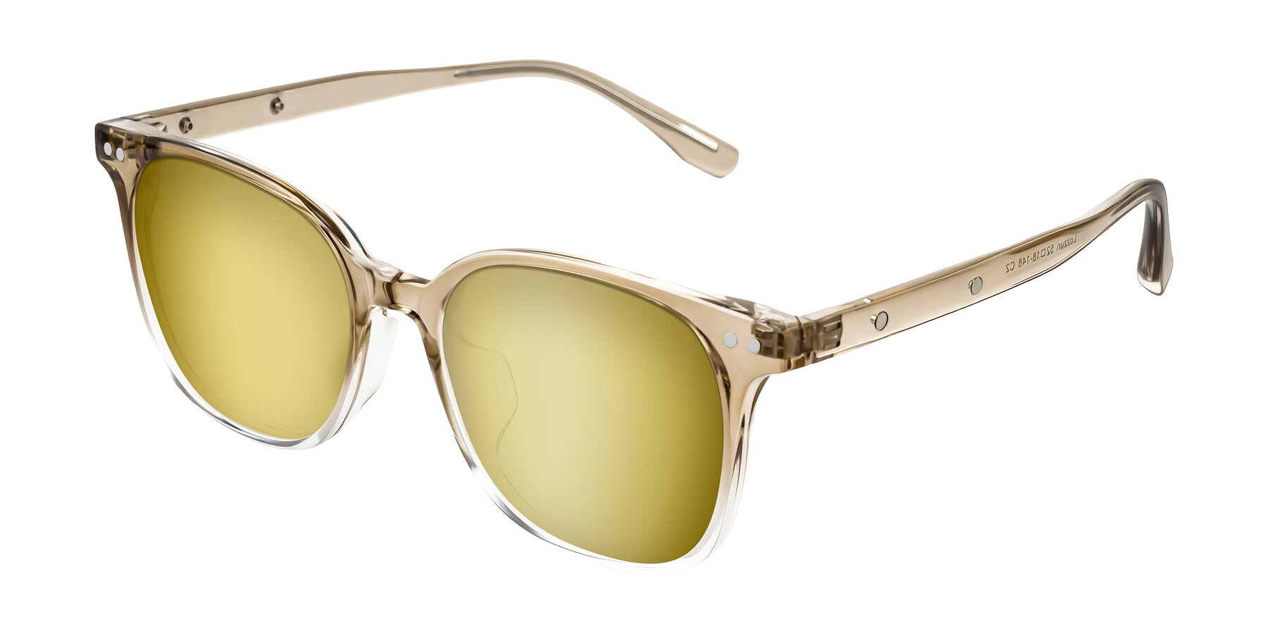 Angle of Lozzuri in Gradient Champagne with Gold Mirrored Lenses