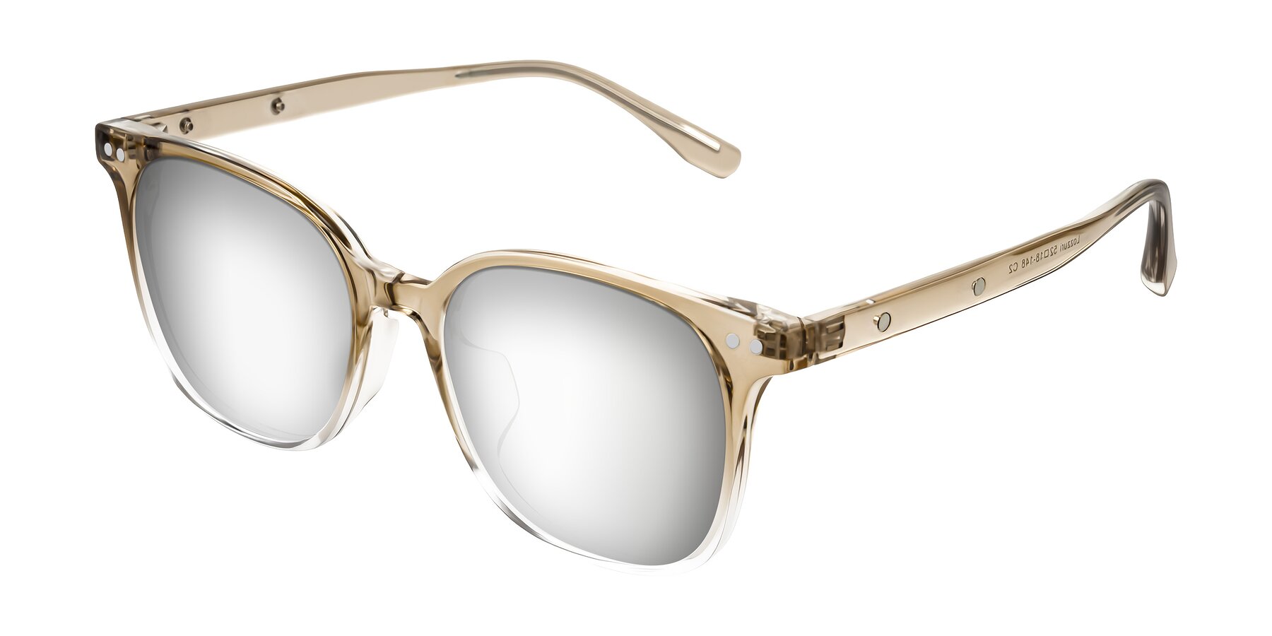 Angle of Lozzuri in Gradient Champagne with Silver Mirrored Lenses