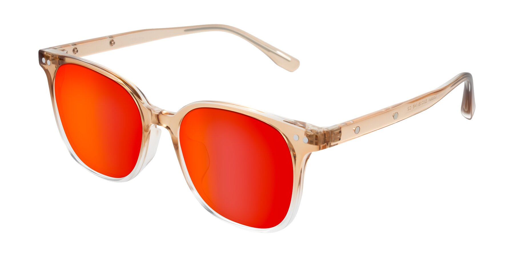 Angle of Lozzuri in Gradient Champagne with Red Gold Mirrored Lenses