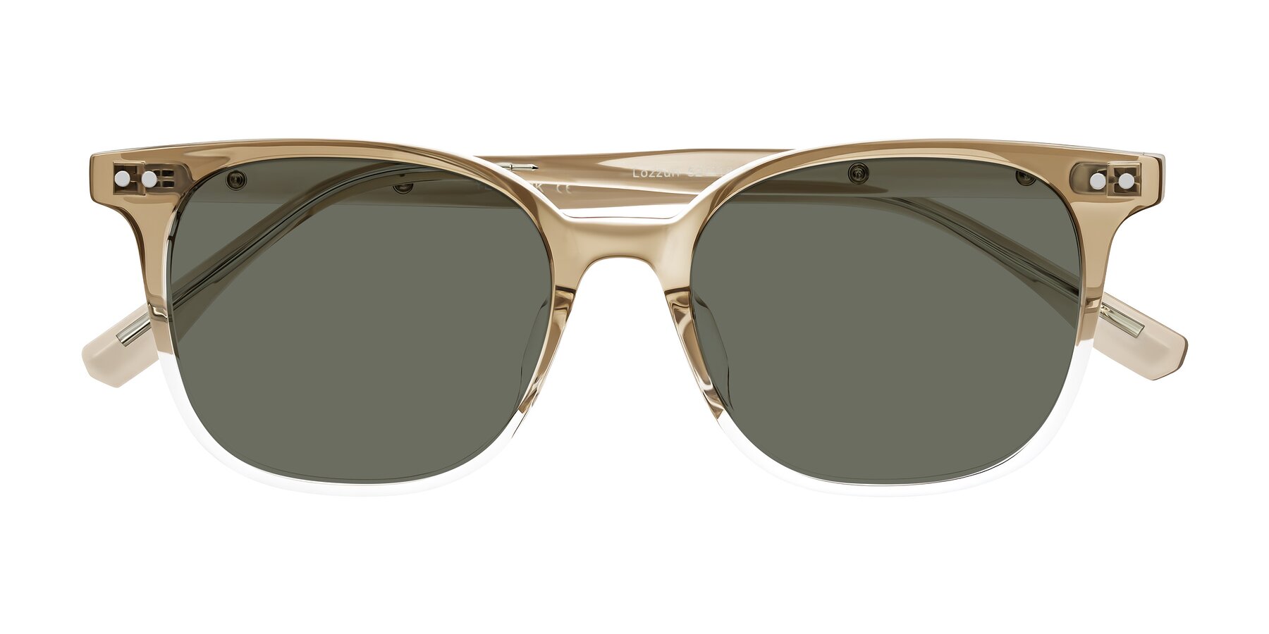 Folded Front of Lozzuri in Gradient Champagne with Gray Polarized Lenses