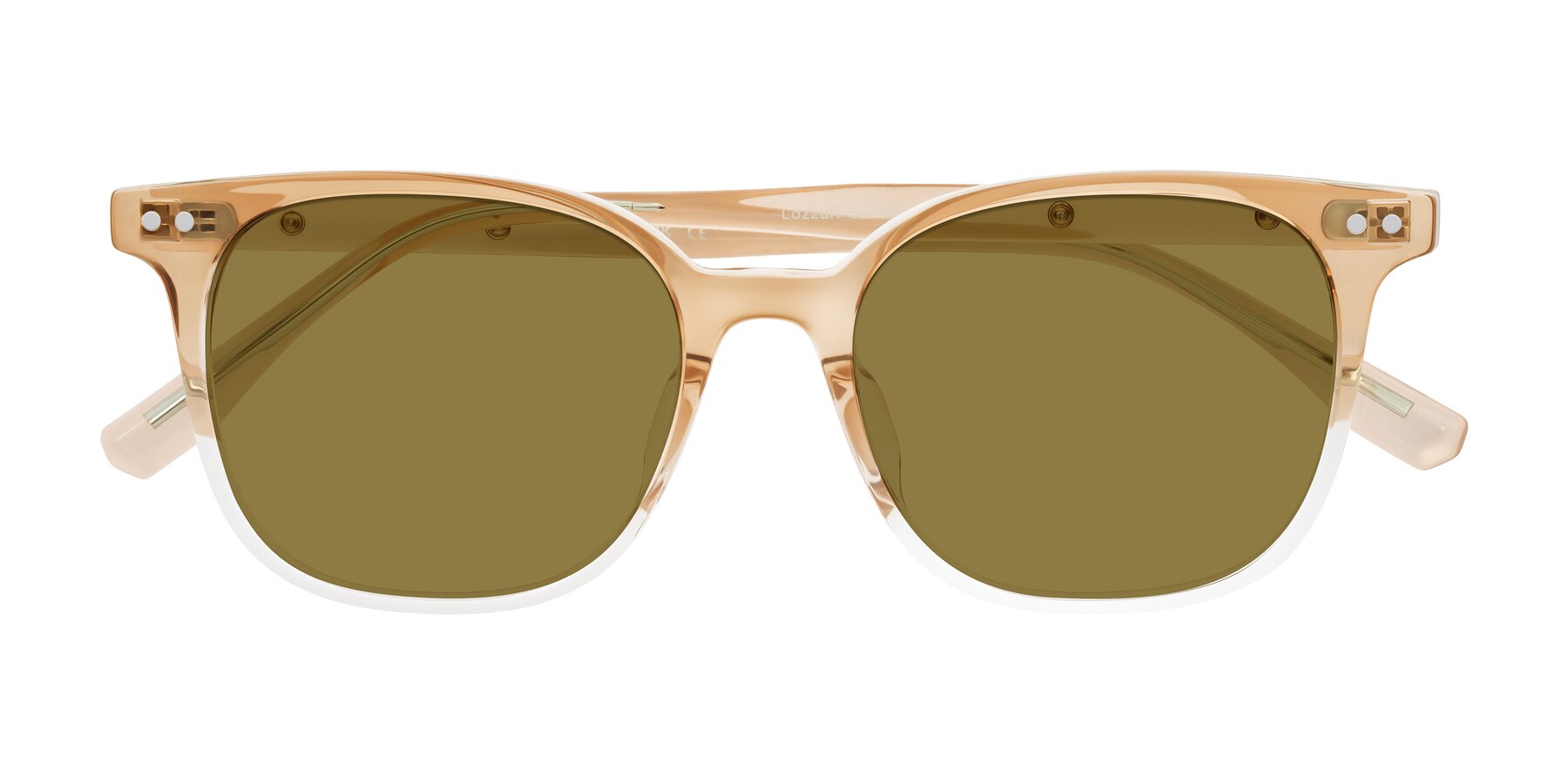 Folded Front of Lozzuri in Gradient Champagne with Brown Polarized Lenses