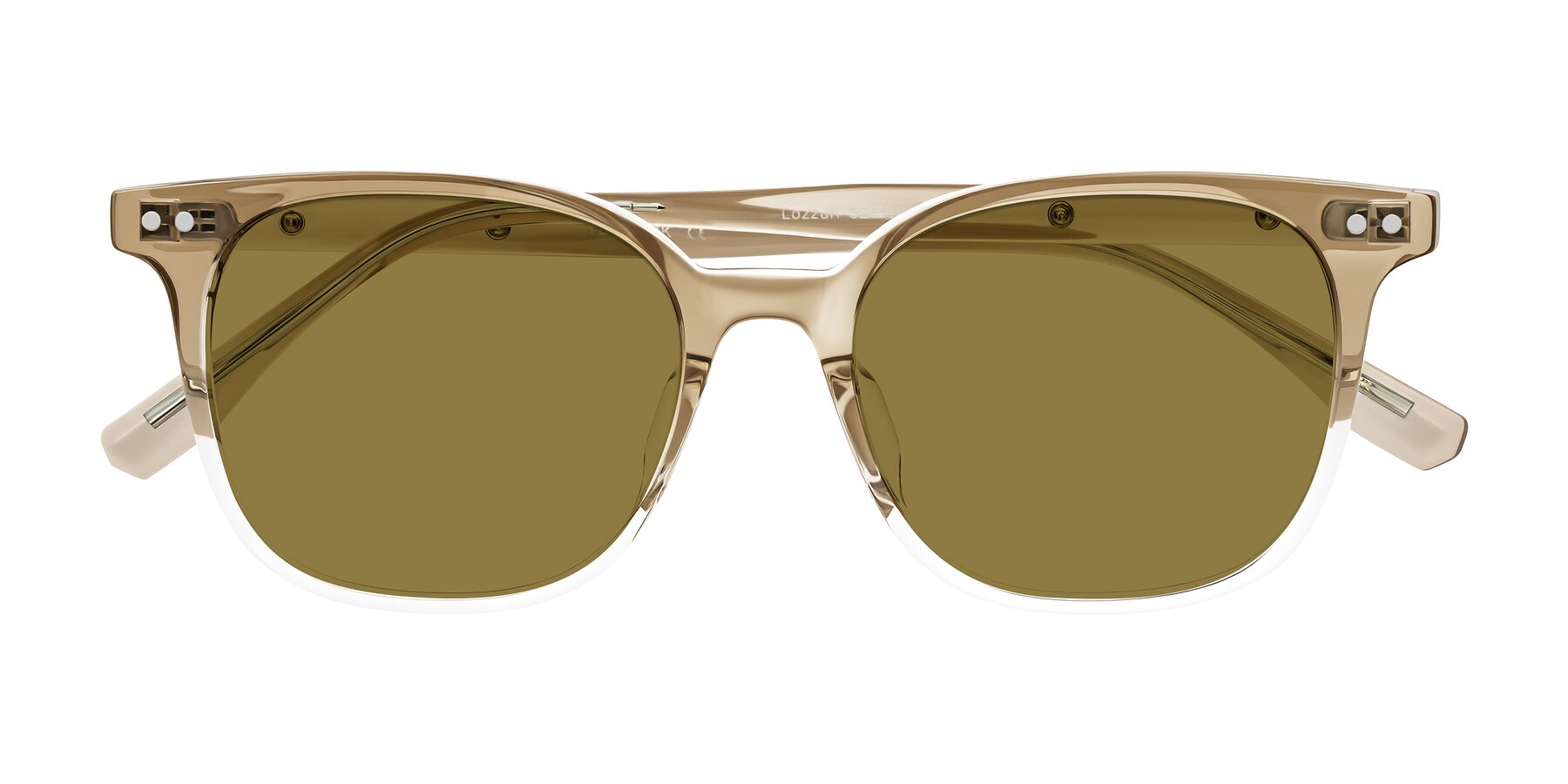 Folded Front of Lozzuri in Gradient Champagne with Brown Polarized Lenses