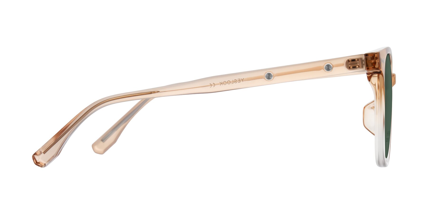Side of Lozzuri in Gradient Champagne with Green Polarized Lenses