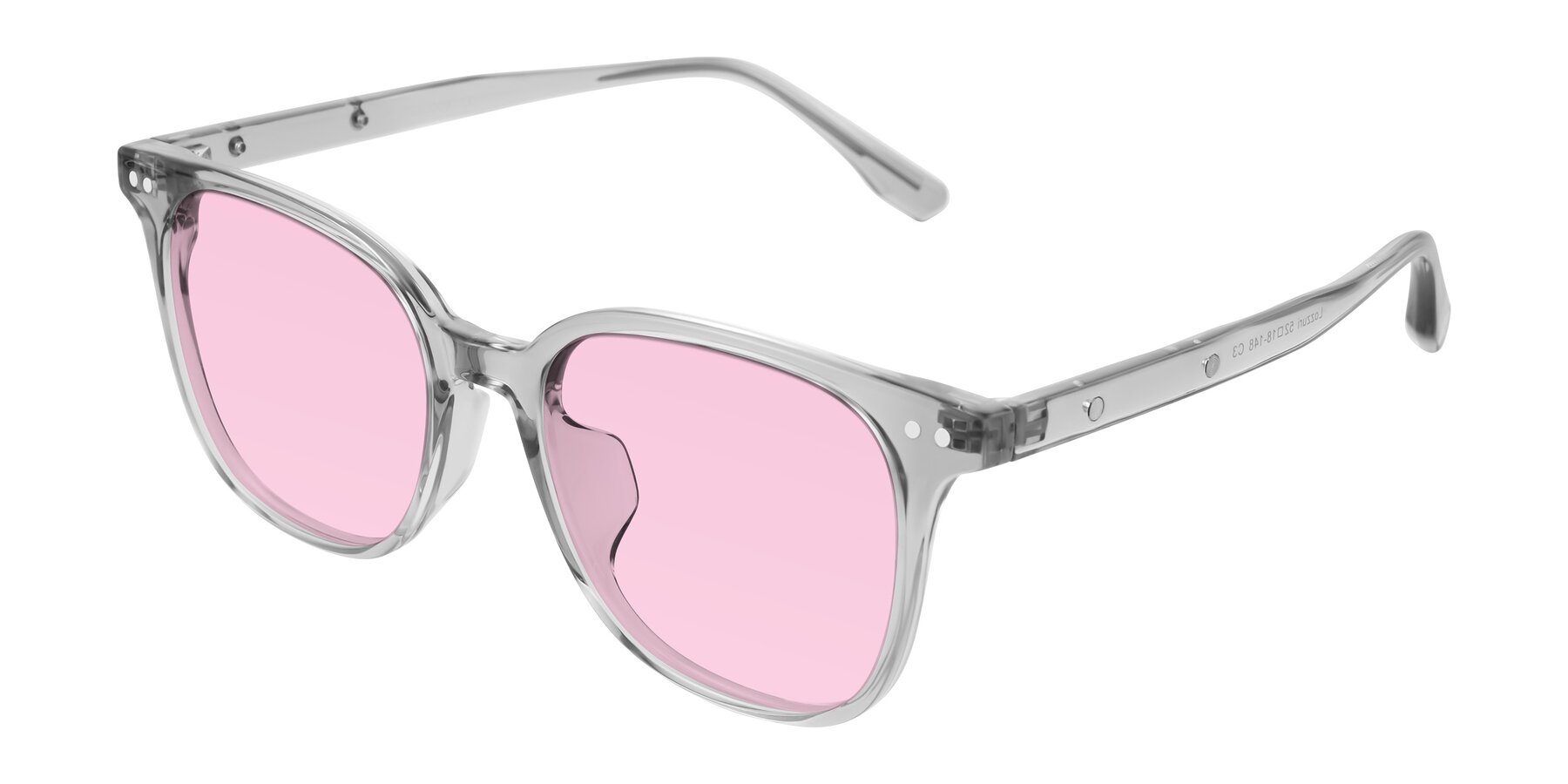 Angle of Lozzuri in Transparent Gray with Light Pink Tinted Lenses