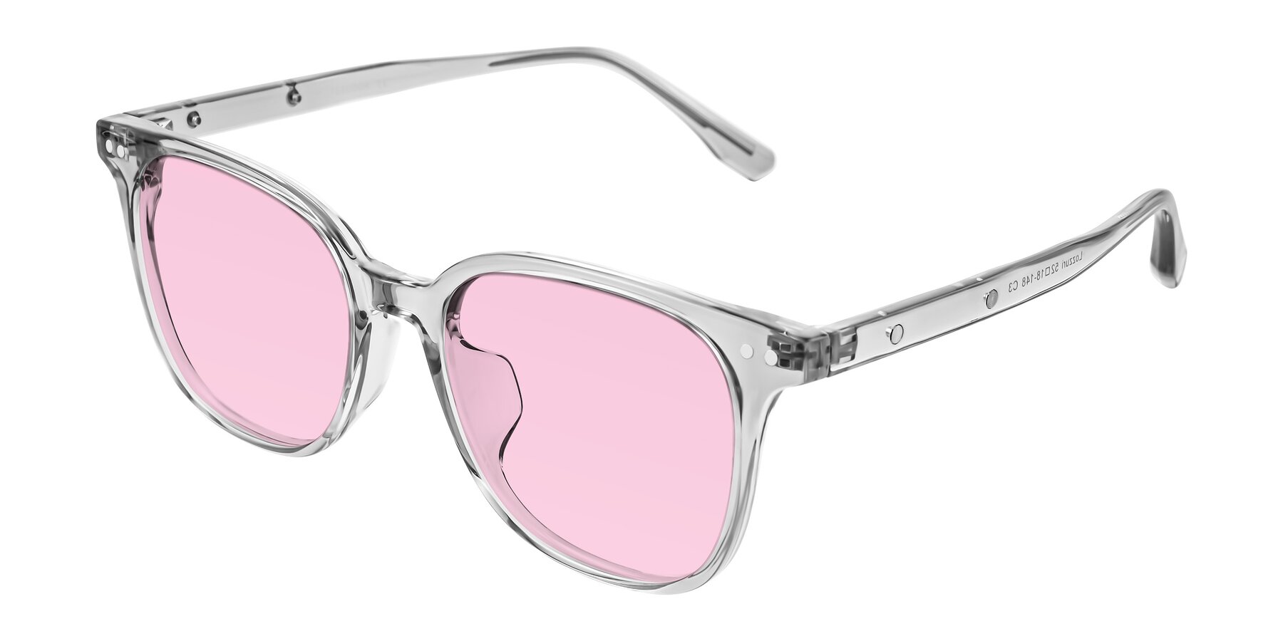 Angle of Lozzuri in Transparent Gray with Light Pink Tinted Lenses
