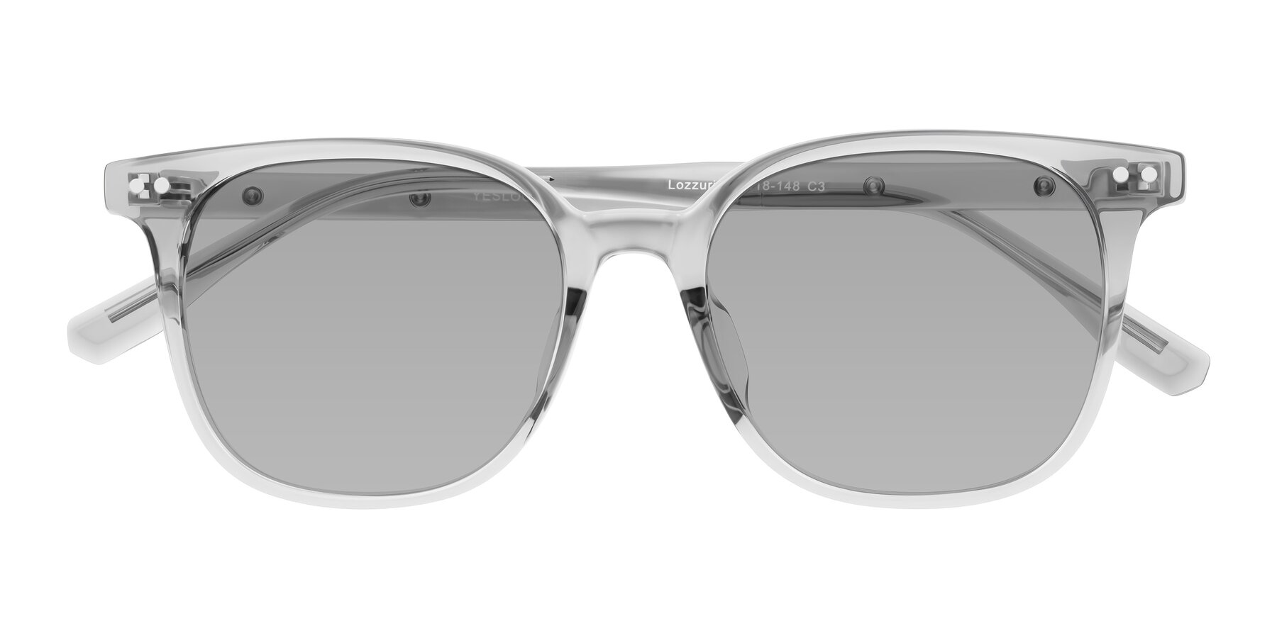 Folded Front of Lozzuri in Transparent Gray with Light Gray Tinted Lenses