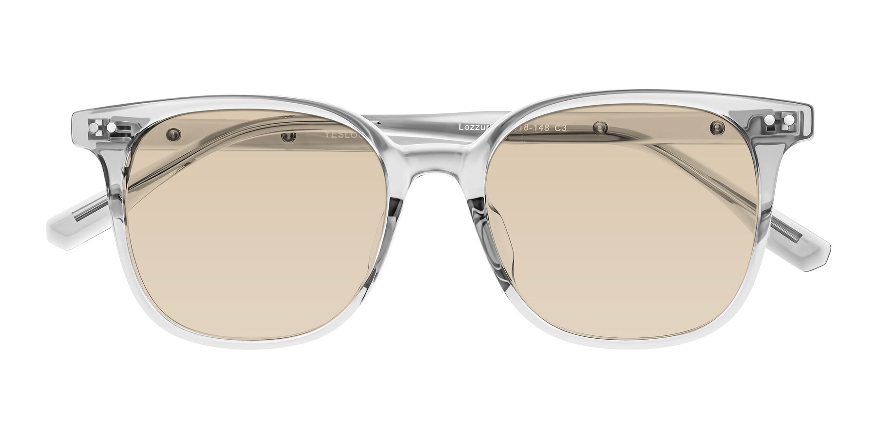Folded Front of Lozzuri in Transparent Gray with Light Brown Tinted Lenses