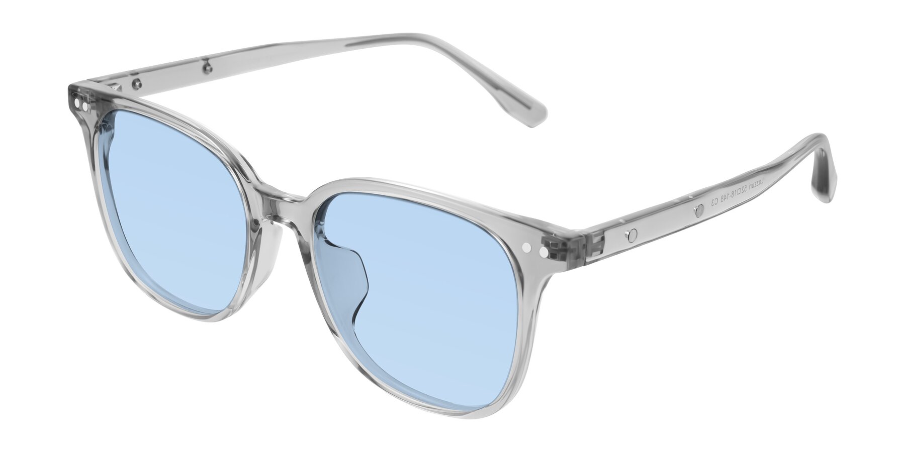 Angle of Lozzuri in Transparent Gray with Light Blue Tinted Lenses