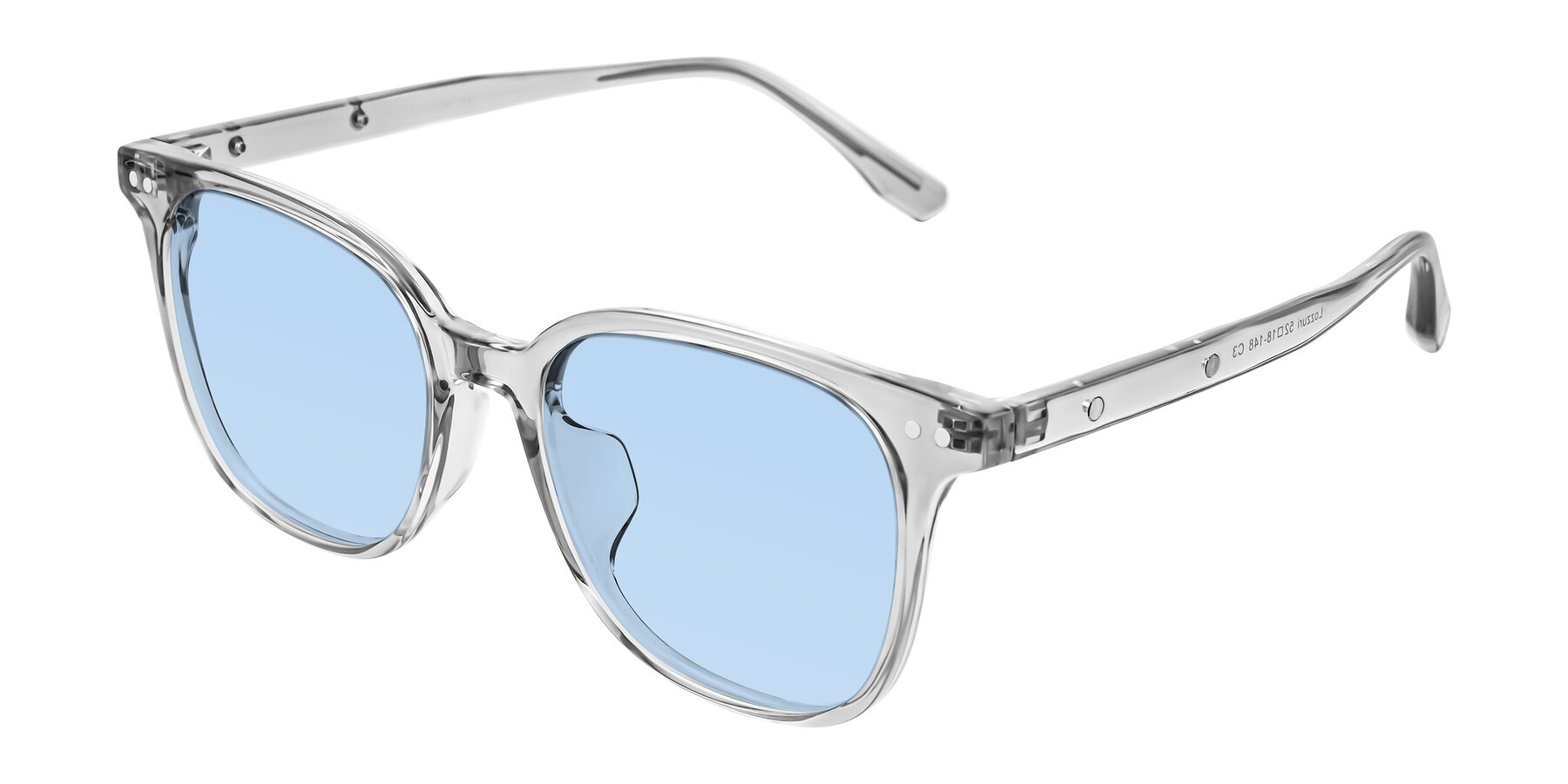 Angle of Lozzuri in Transparent Gray with Light Blue Tinted Lenses