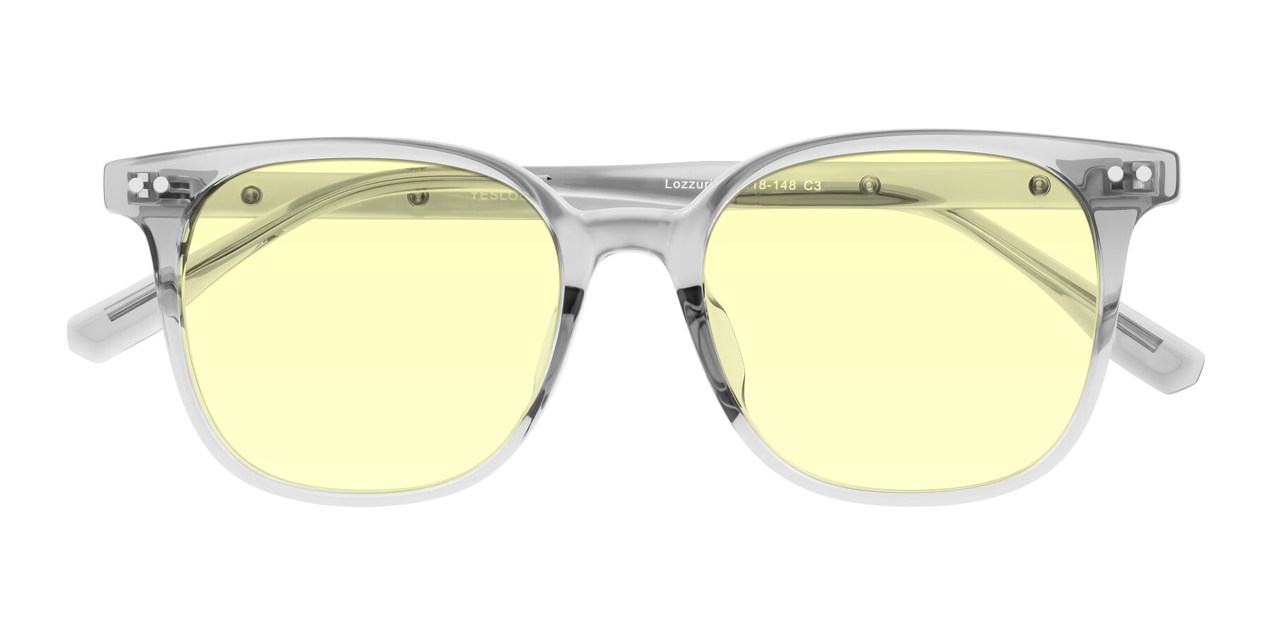 Folded Front of Lozzuri in Transparent Gray with Light Yellow Tinted Lenses