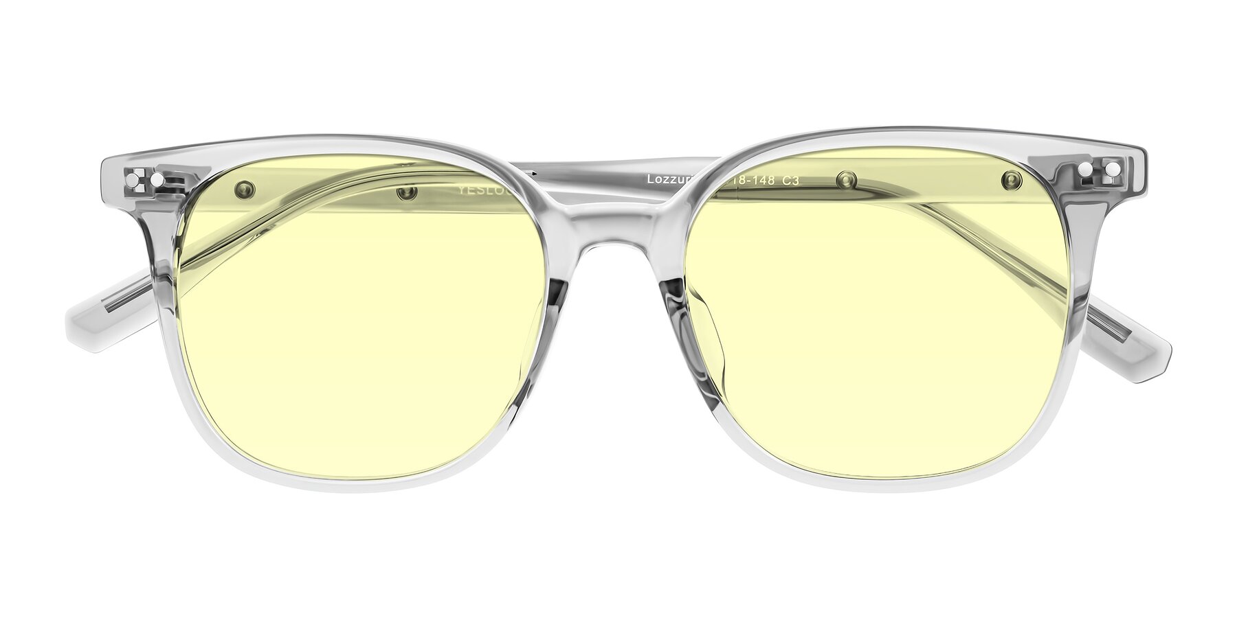 Folded Front of Lozzuri in Transparent Gray with Light Yellow Tinted Lenses