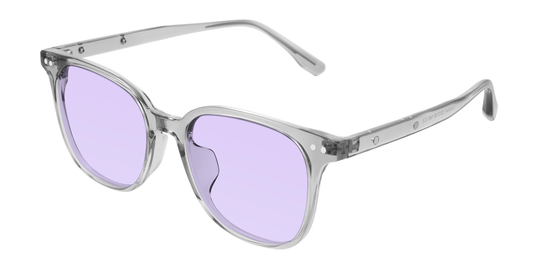 Angle of Lozzuri in Transparent Gray with Light Purple Tinted Lenses