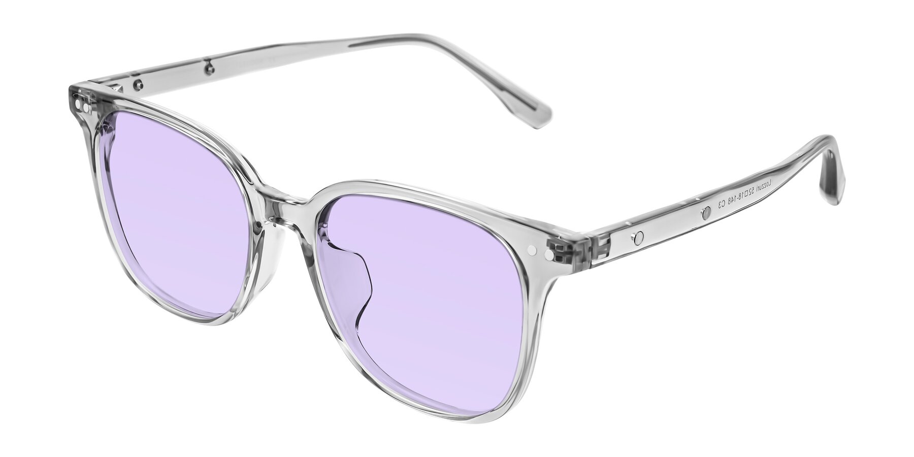 Angle of Lozzuri in Transparent Gray with Light Purple Tinted Lenses