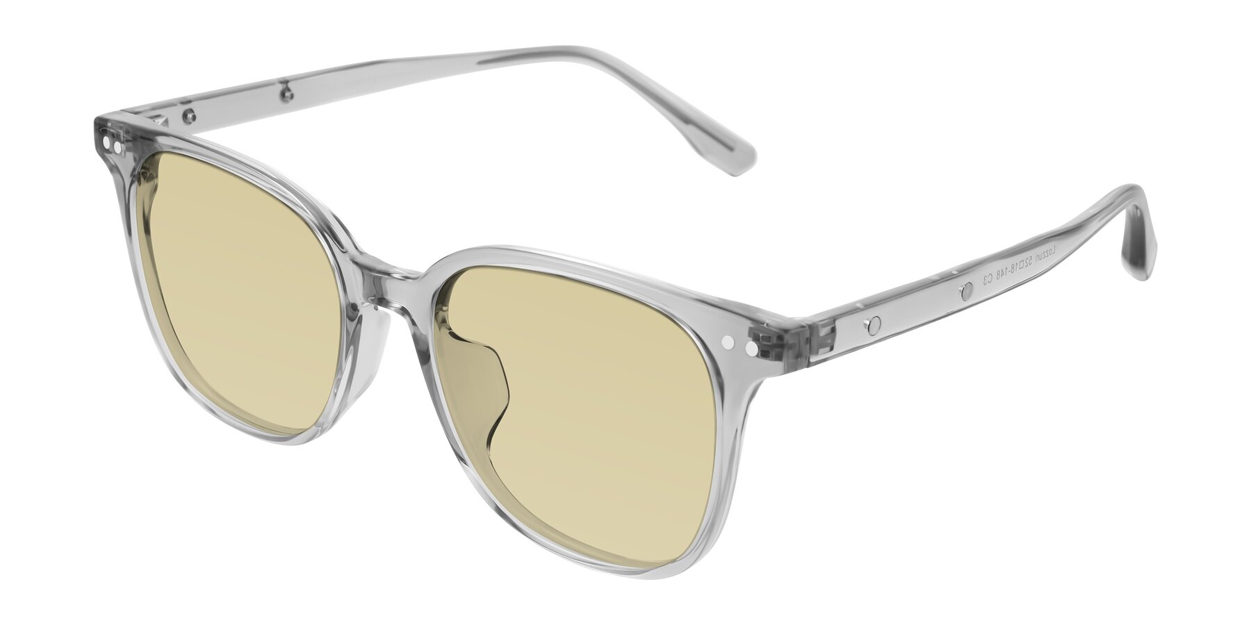 Angle of Lozzuri in Transparent Gray with Light Champagne Tinted Lenses