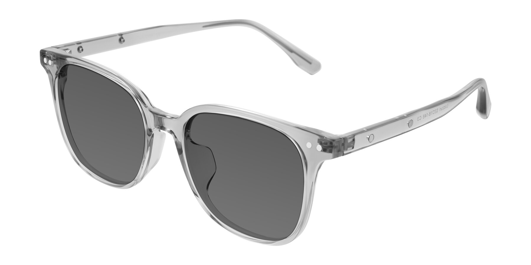 Angle of Lozzuri in Transparent Gray with Medium Gray Tinted Lenses