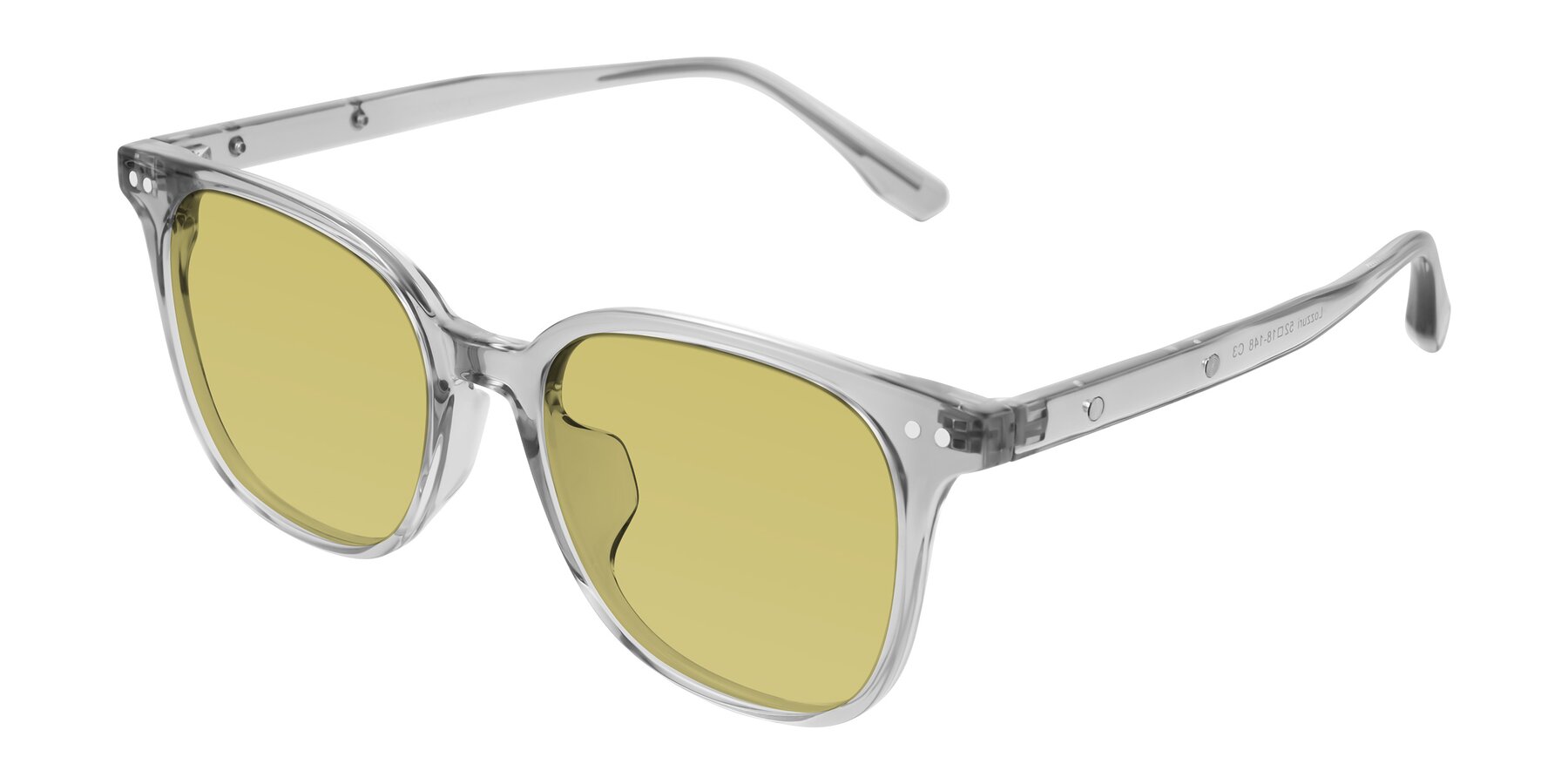 Angle of Lozzuri in Transparent Gray with Medium Champagne Tinted Lenses