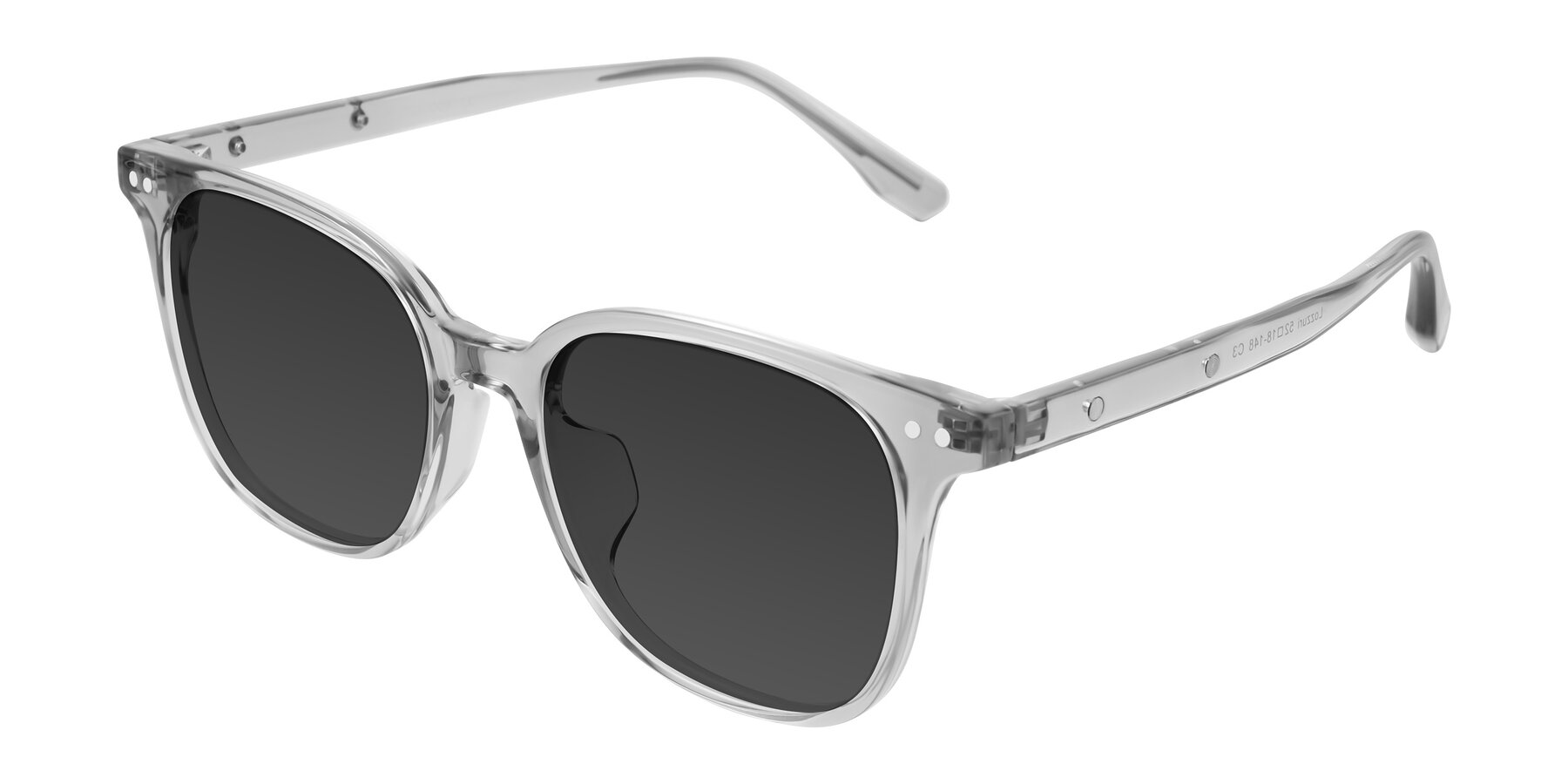 Angle of Lozzuri in Transparent Gray with Gray Tinted Lenses