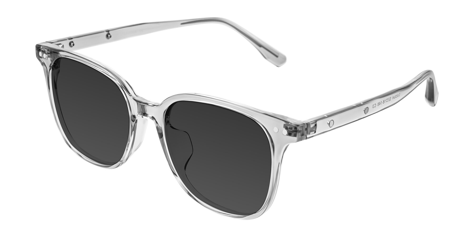 Angle of Lozzuri in Transparent Gray with Gray Tinted Lenses