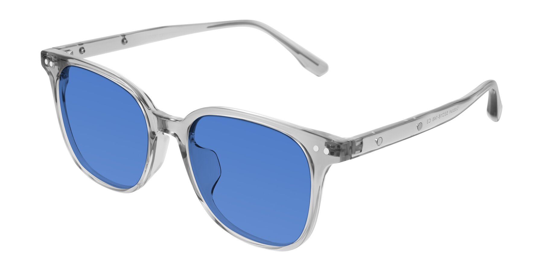 Angle of Lozzuri in Transparent Gray with Blue Tinted Lenses
