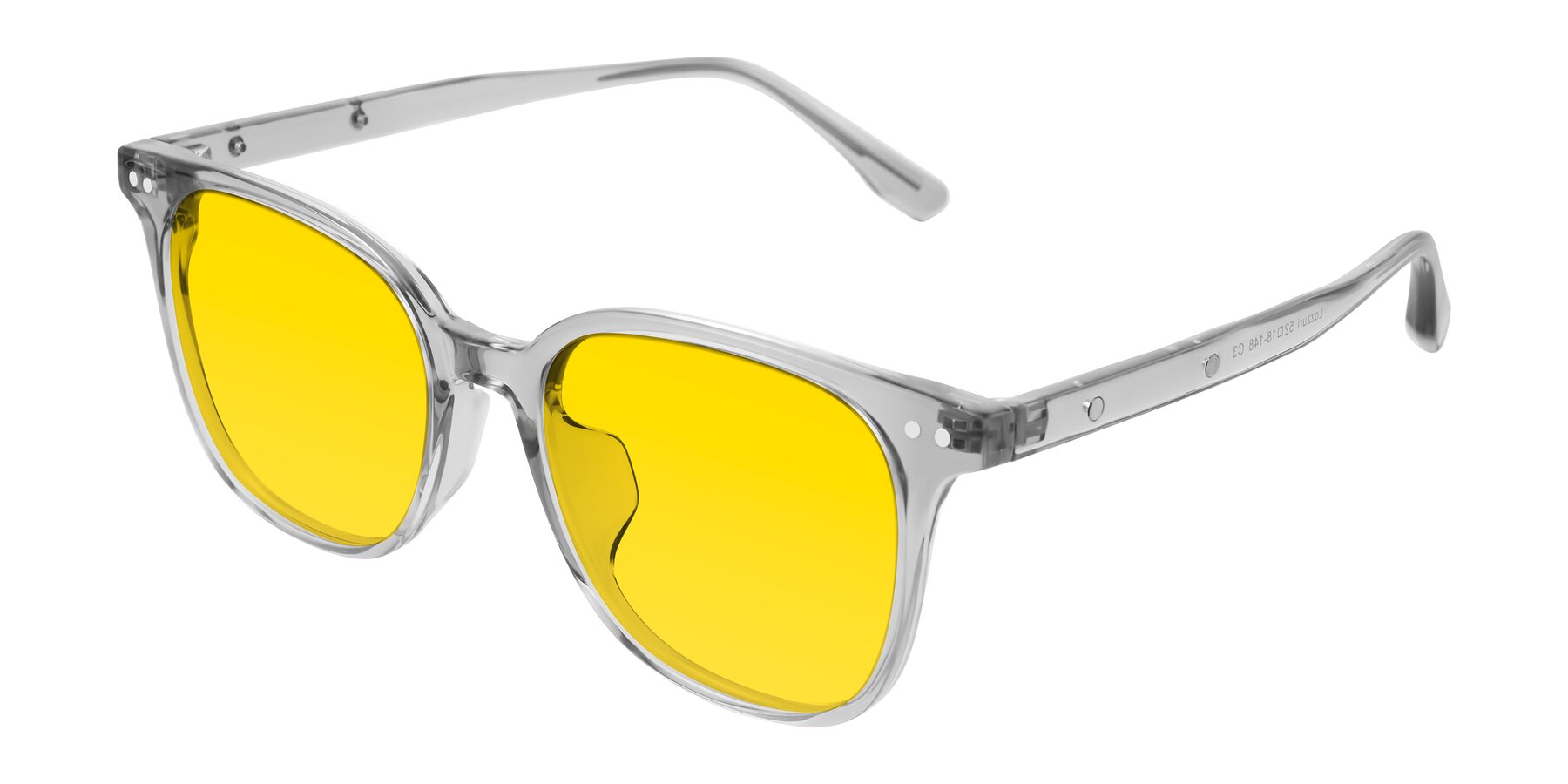 Angle of Lozzuri in Transparent Gray with Yellow Tinted Lenses