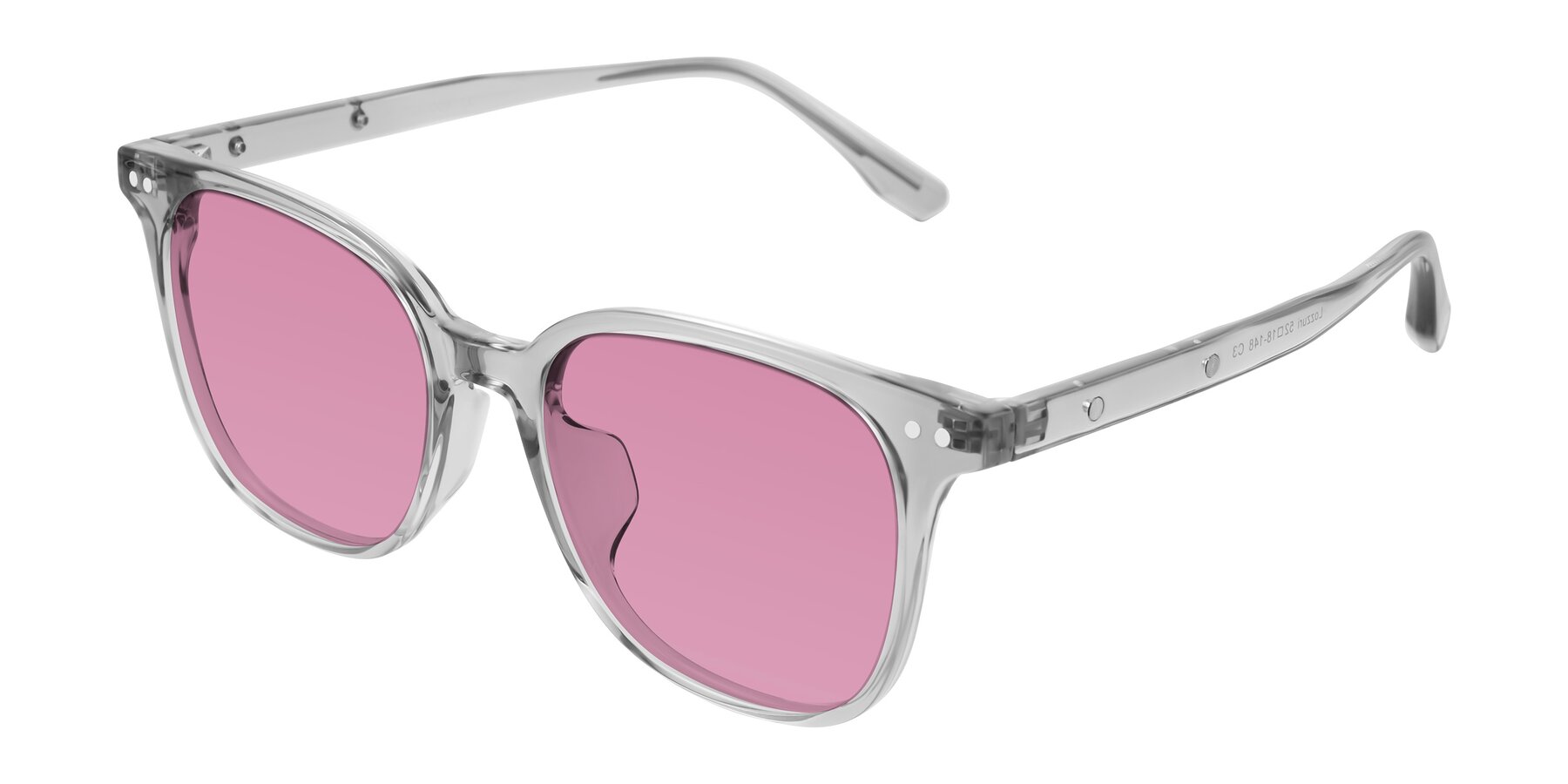 Angle of Lozzuri in Transparent Gray with Medium Wine Tinted Lenses