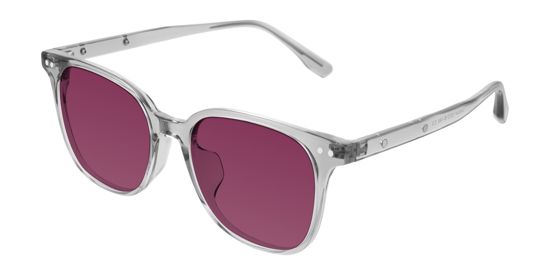 Angle of Lozzuri in Transparent Gray with Wine Tinted Lenses